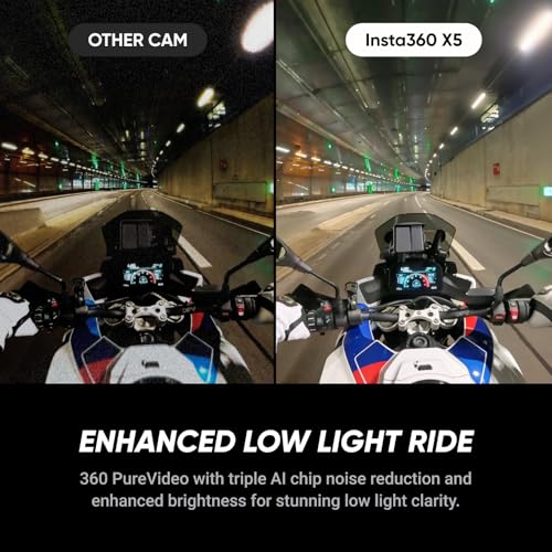 Image of Insta360 X5 BMW Motorrad Edition - Waterproof 8K 360 Action Camera, Leading Low Light, Invisible Selfie Stick Effect, Rugged and Replaceable Lens, 3-Hour Battery, Built-in Wind Guard, Stabilization