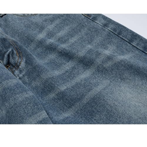 High Street Washed Old Waist Button Decorative Pants Men s and Women s Same Jeans4