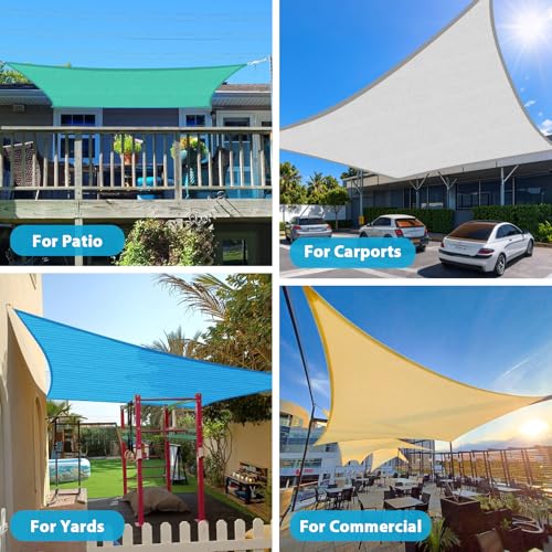 Amagenix Sun Shade Sail 8'X10' Curved Edge Outdoor Shade Canopy Sand Breathable 95% UV Block Shade Cloth for Patio Garden Backyard (We Make Custom Size) by Amagenix - Image 7