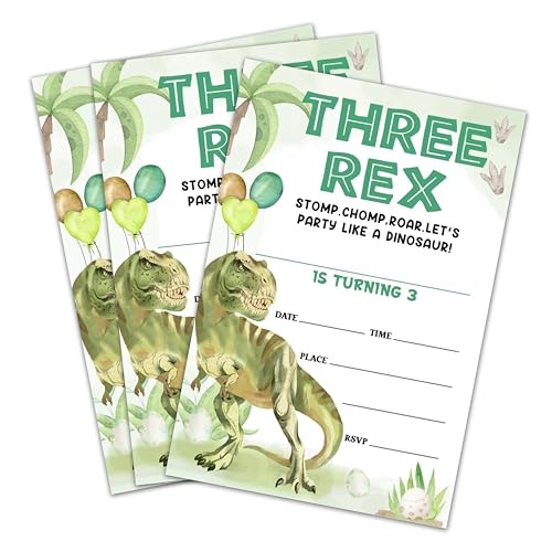 AKTFV Dinosaur Birthday Invitations