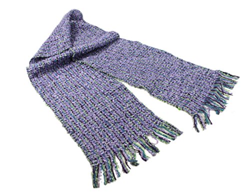 Mucros Weavers Irish Scarf Mohair & Viscose 8” x 70” Purple & Teal Made in Ireland