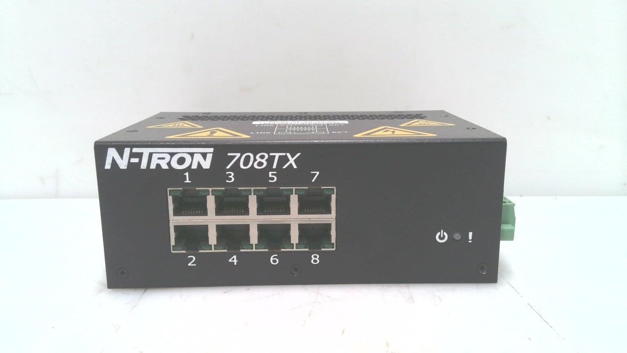 N-TRON 708TX 10/100BASETX, 8 Port, DIN-Rail, ETHERNET Switch, Fully Managed, Industrial