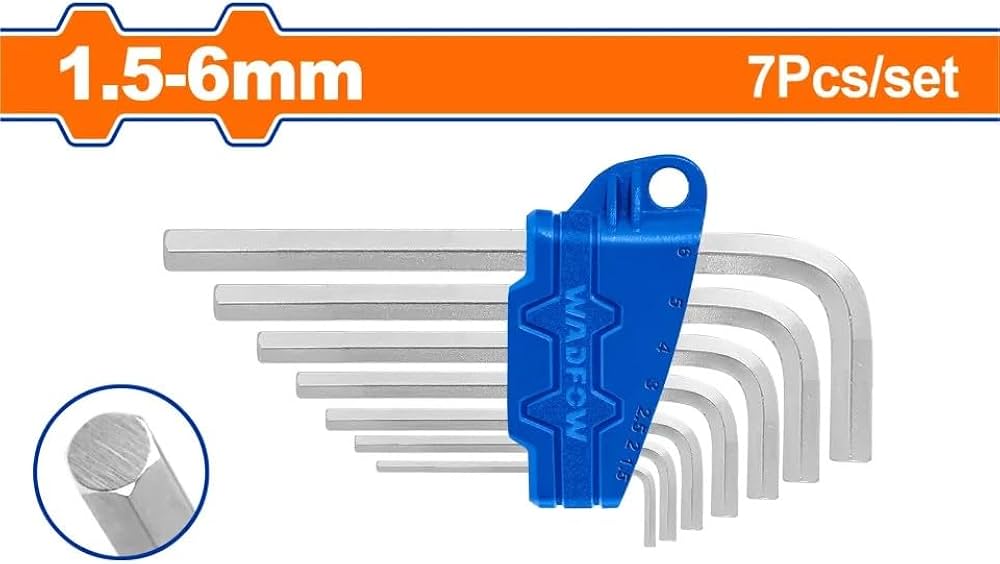 WADFOW 7-in-1 Pcs Hex/Allen Key Set | Carbon Steel with Rust