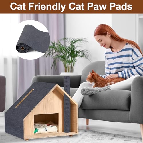 WUZILIN (Dunkelgrau, 30 * 100cm 1Pack) Katzen-Kratzmatte, Wand-Kratzer – vielseitige, Selbstklebende Alternative. Einfache Verwendung für Bäume, Wände, Möbel, Kratzbäume und zum Couch-Schutz.