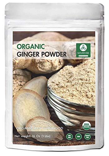 Naturevibe Botanicals Premium Organic Ginger Root Powder (1lb), Zingiber officinale Roscoe | Keto Friendly | Non-GMO and Gluten Free
