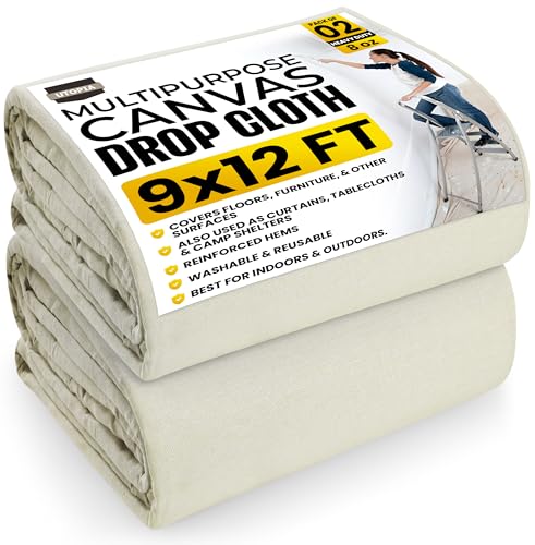 Utopia Drop Cloth for Painting (9x12 ft 2 Pack)