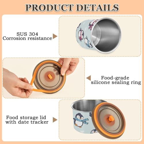 Contenedor de café hermético de acero inoxidable 900 ml miniatura 4