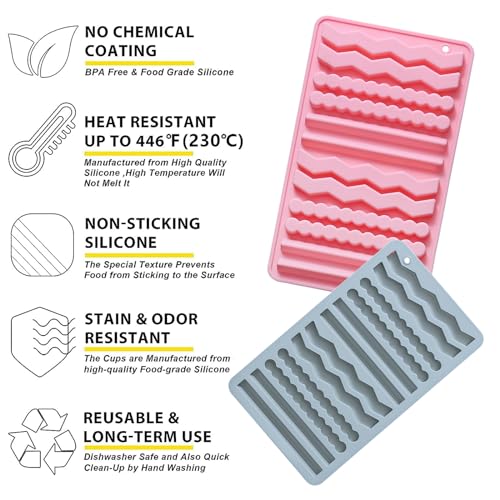 Silikon Backmatte Hundekekse 2 Stück, RUNEAY Müsliriegel Backform Silikon Hundekekse Backform 12 Riegel 2 Stücke Silikon Backmatten für Hundeleckerlies, Schokoladenform Pralinenform Silikon