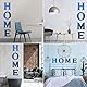 CREATCABIN 4Pcs Acrylspiegel Home Zeichen Buchstaben 3D Wandaufkleber Wandkunst Aufkleber Dekor Selbstklebend Abnehmbar Für Zuhause Küche Schlafzimmer Wohnzimmer Badezimmer Dekoration Blau