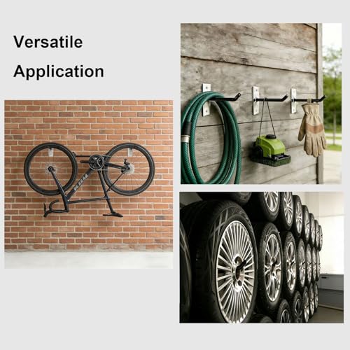 Sinoer Reifenwandhalterung,Felgenbaum, garagenhaken, autoreifen reifenhalter wandhalterung, Felgenmontage Wandset, aus Stahl, im Gegensatz zu traditionellen Gusseisen-Konkurrenten,4 Stück