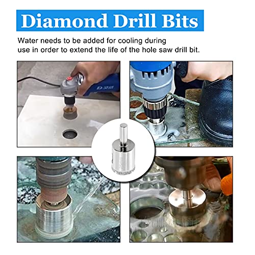 Image of Luomorgo 25mm /1 inch Diamond Hole Saw Diamond Drill Bits, 2Pcs | 1.1 inch Cutting Depth, For Glass Ceramic Marble, For Porcelain Tile Granite, For Quartz Gemstone