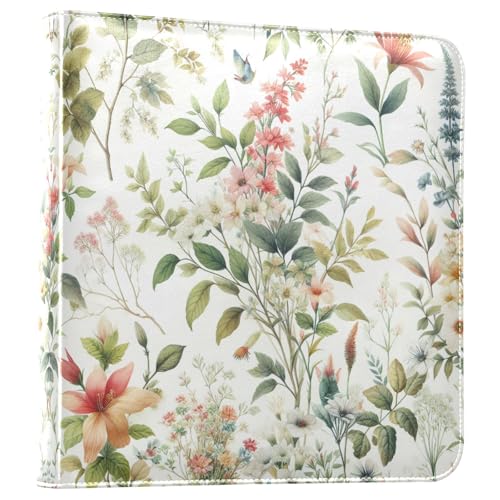 Álbum de Fotos Autoadhesivo DIY Scrapbook con Flores Acuarela, Botánico de Primavera, Encuadernado de 3 Anillos, 40 Páginas, 8x10 para Recuerdos miniatura 1