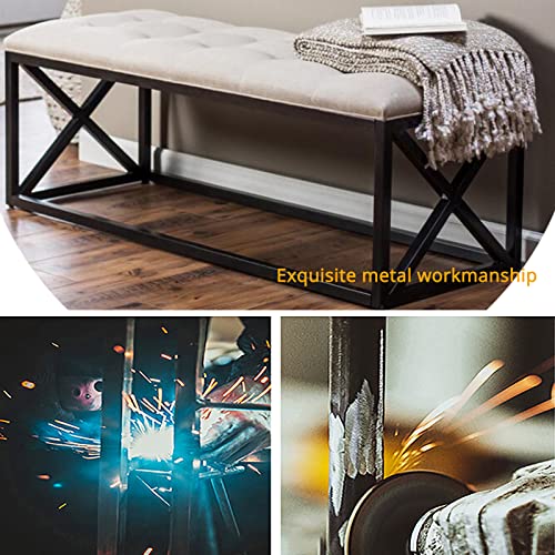 Banc à chaussures en lin doux pour optimiser votre entrée - 7