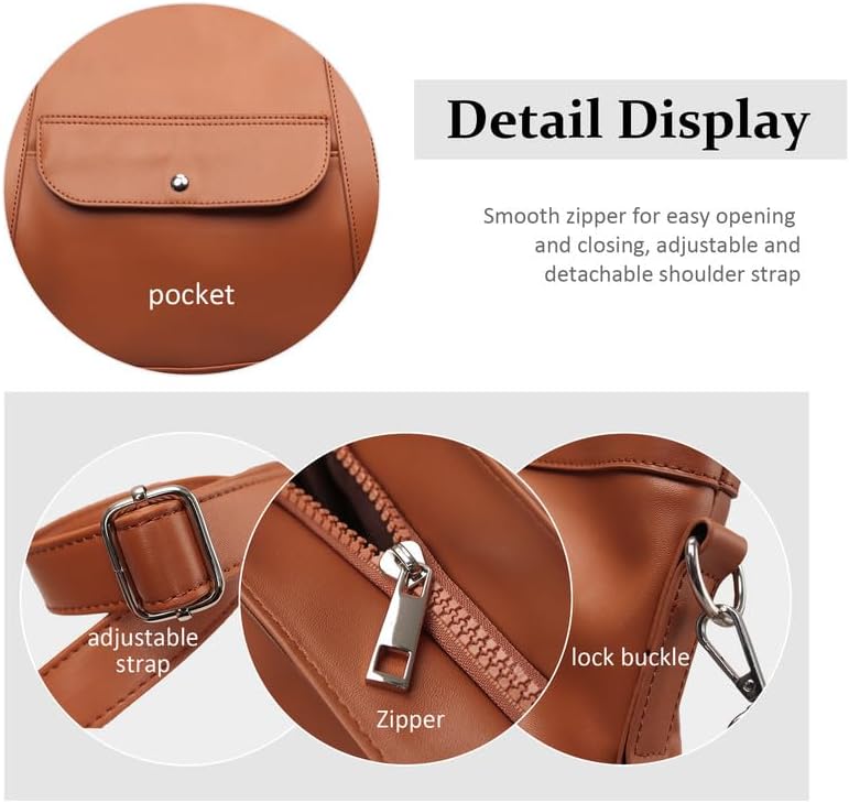 Hobo Bags for Women Soft Foldable Vegan Leather Shoulder Handbag Stylish Slouchy Tote Purses
