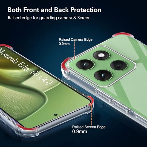 Image of Jkobi Shockproof Crystal-Clear Back Cover for Motorola Moto Edge 60 (Anti Yellow Case | Drop & Camera Protection | Hard Polycarbonate)