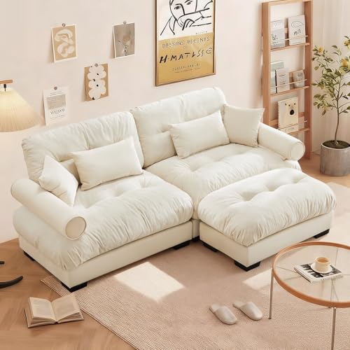 Image of SoarFlash L Shaped Couches for Living Room, Small Sectional Sofa Set with Reversible Chaise, Modern Designed Sleeper Sofas and Modular Couch Function, Suitable for Small Spaces in Apartment, Beige