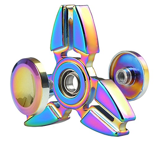 Metal Rainbow Fidget Spinner Toys,Hand Spinners Toy Can Spin 1-3 Min Stress Reducer High Speed Bearing For Adult Children,Office Desk Gadget,Outdoor #TOP2