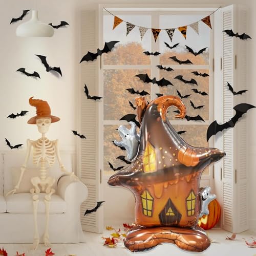 Image of Rozi Decoration 42 Inch Halloween Foil Balloons Set of 1 Pcs | Self Standing Haunted House Foil Balloon | Horror Theme Party Balloons | Giant Halloween Party Balloon Decoration