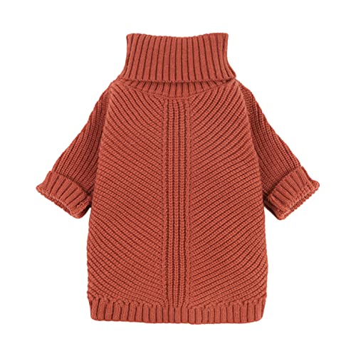 Fitwarm Thermal Knitted Dog Sweater Doggy Winter Coat Pet Clothes Doggie Turtleneck Jacket Puppy Outfits Cat Sweatsuit Red Medium