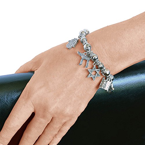 PammyJ Jewish Jewelry Hebrew Charm Stretch Bracelet2