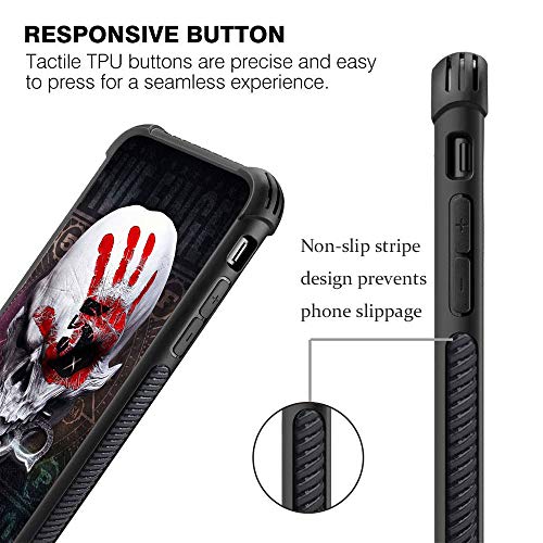 Goodsprout Iphone 12 Pro Max Case,Five Finger Death Punch Skull Iphone 12 Pro Max Cases,Back+Soft Silicone Tpu Shock Fall Prevention Protective Case For Apple Iphone 12 Pro Max #TOP4