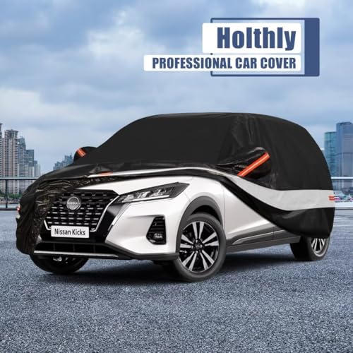 Holthly 10 Layers SUV Car Cover Custom Fit for Nissan Kicks (2017-2024) Waterproof All Weather for Automobiles, Outdoor Full Cover Sun UV Rain Protection with Cotton.Black by Holthly - Image 6