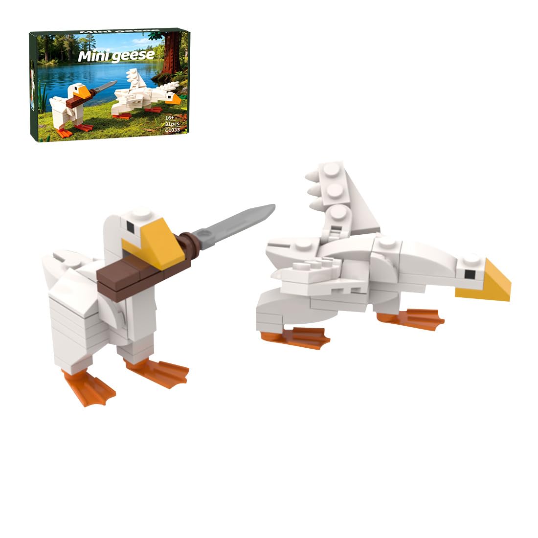 Engineerkiter Goose Animal Building Sets, Mechanical Bird Collectible Display Model Kits Creative Design Construction Blocks Gifts for Adult - 81 Pieces MOC-52526