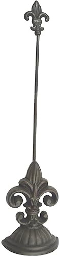 Lulu Decor, Fleur De Lis - Tope de puerta con mango (varilla negra antigua)