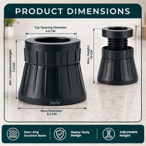 Image of Zerfa Pack of 4 Anti-Vibration Pads for Washing Machine | Heavy Duty Shock Absorbing Rubber Pads | Stops Noise and Walking | Fits Front and Top Load Washer, Dryer and Refrigerator