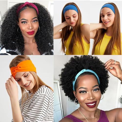 Image of Kachanaa 4 Pack Wide Headbands for Women Elastic Knotted Yoga Sport Workout Headbands Turban African Head Wraps Hair Accessories(Stylish)