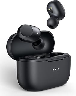 Fones de ouvido sem fio Haylou GT5 True, fones de ouvido Bluetooth com estojo de carregamento e microfone para iPhone Android, modo de jogo de baixa latência, carregamento sem fio, som claro, fones de ouvido estéreo intra-auriculares para trabalho, home office