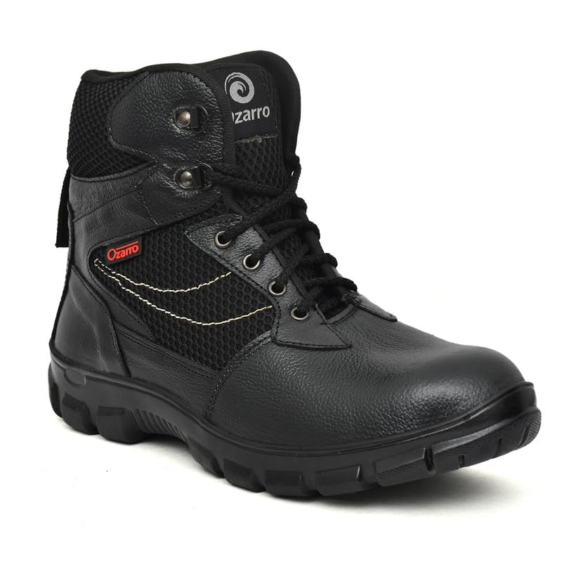Ozarro Black Genuine Leather Steel Toe Safety Shoe (NW4444) (B0CJMWGPNK) Amazon Price History, Amazon Price Tracker