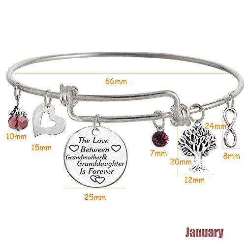 Image of The Love between Grandmother and Granddaughter is Forever Bracelet