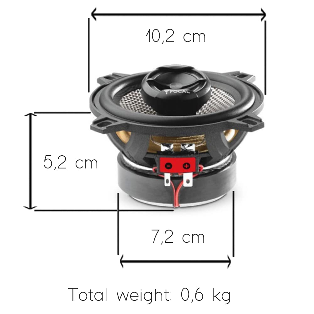 AXTON AE100 Sistema Coassiale 2 Vie Da 10 Cm (4 Pollici) Per Auto – Altoparlanti Anteriori O Posteriori Da 60W, Adatti Anche Per Camper, Cestello In Acciaio E Tweeter Al Neodimio