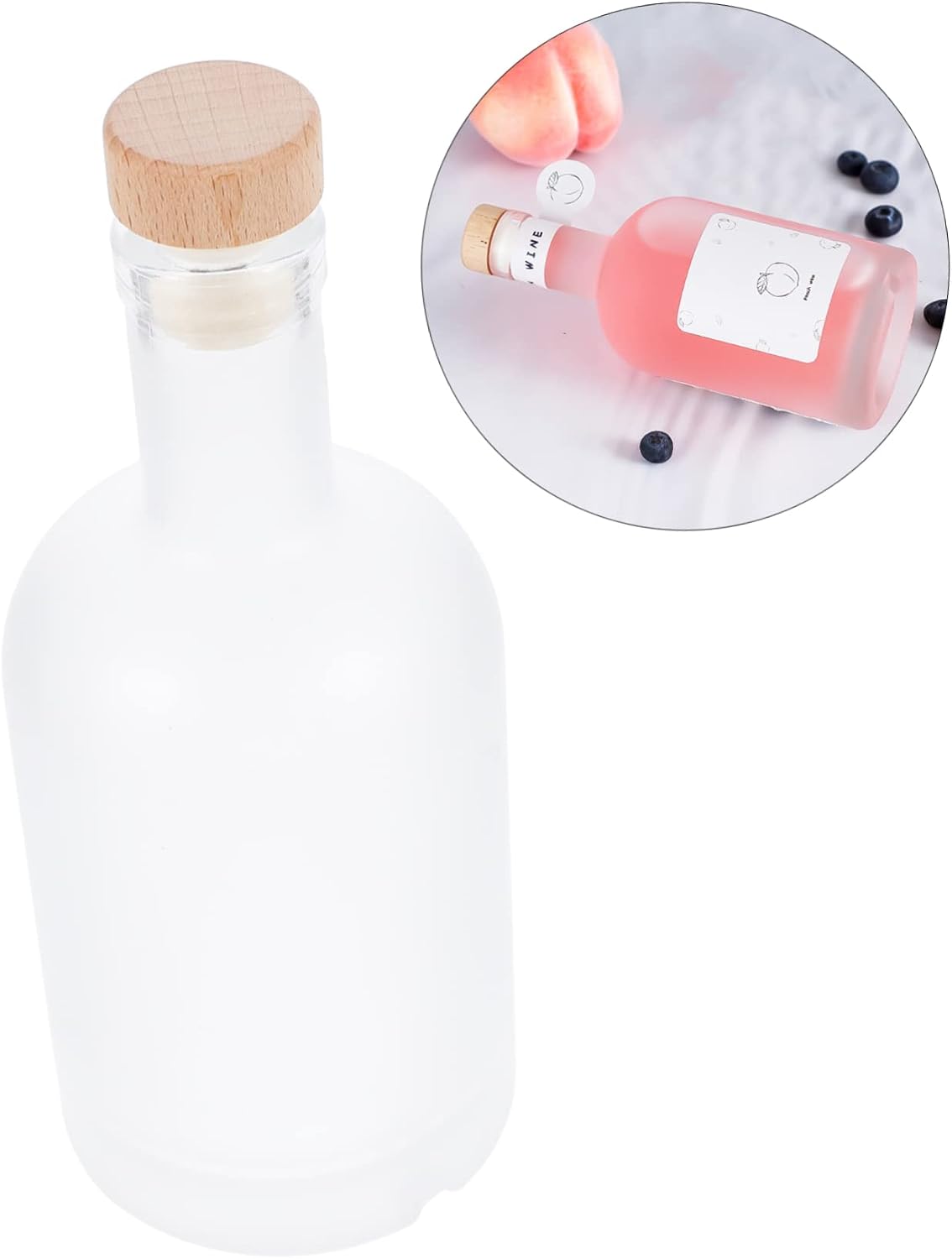 MAGICLULU 2pcs Wine Bottles Cork Refillable Airtight Drink Containers for Diy Cocktails Capacity for Parties Gatherings and Outdoor Events