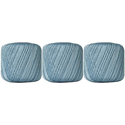 Image of ThreadArt 100% Cotton Crochet Thread Size 10, 3 Ball Pack, Light Blue 19 | Soft pure cotton crochet thread for lace, doilies, amigurumi and crafts. Smooth finish with crisp stitch definition.