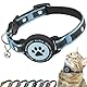 Airtag Katzenhalsband Breakaway, Reflektierendes Kätzchenhalsband mit Airtag-Halterung und Glocke, Bequeme Polsterung, Verstellbar, Langlebig, Passend für Katzen(Blau)