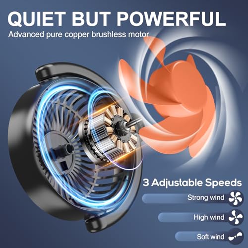 Dealswin Rechargeable Dual Head Car Fan