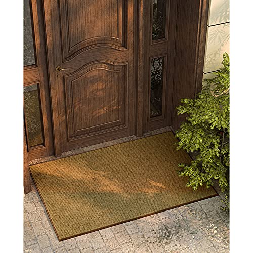 Paillasson extérieur en caoutchouc naturel marron de 60x110 cm pour entrée de maison - 3