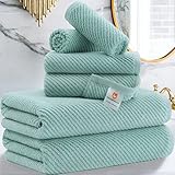 Bath Towel Set, Cotton Quick-Dry Bath Towels for Bathroom Teal Aqua,100% Cotton Bath Towel Sets...