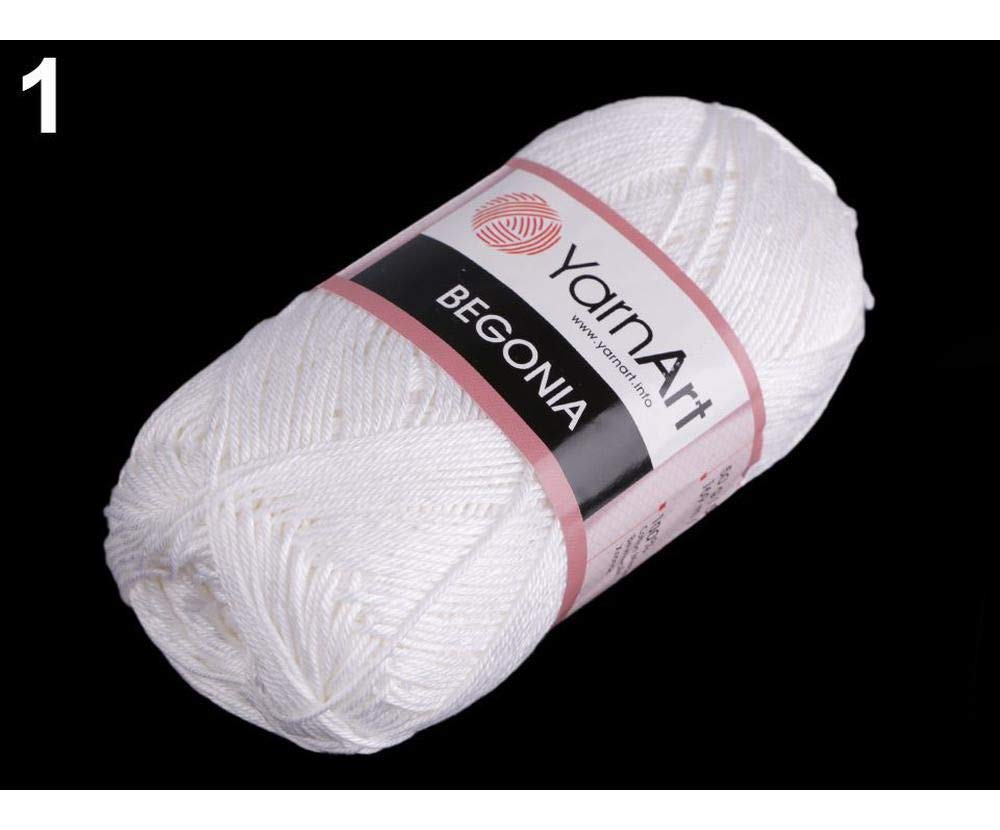 1pc (003) White Cotton Knitting Yarn Begonia 50g, Craft Supply, Cotton Thread, Cotton Crochet, Cotton Cord, & Crochet, Haberdashery