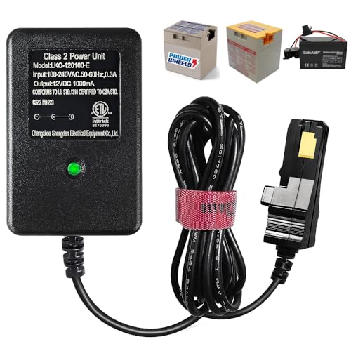 FouceClaus 12-Volt Charger for Power Wheels Use Gray Battery and Orange Top Battery, Compatible with Fisher-Price Power Wheels Adapter Cord