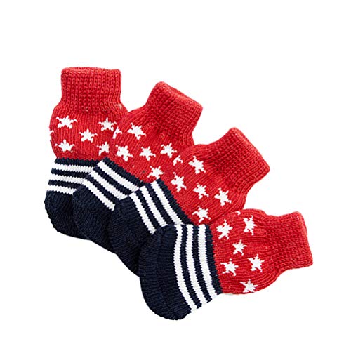 Roupas de verão para cachorros- 4pcs meias quentes anti- derrapantes Adorable Star Meias Pet meias d