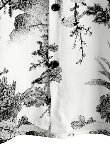 Image of JOTOOK Mens Hawaiian Shirt Short Sleeve Button Down Tropical Shirts Casual Floral Summer Beach Shirt