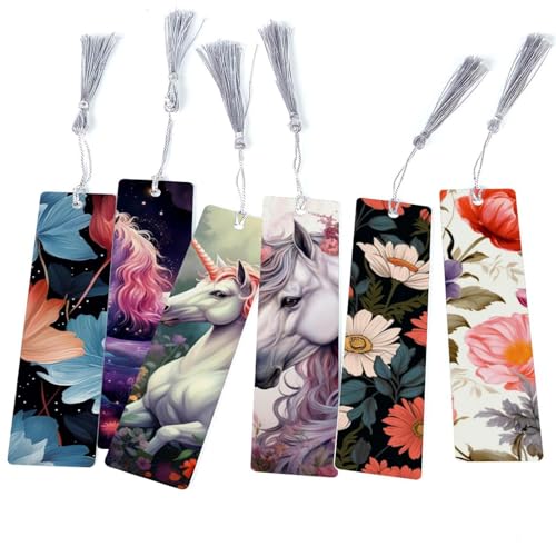 Marque-page licorne anti page cornée : lot de 6 pompons pour livre