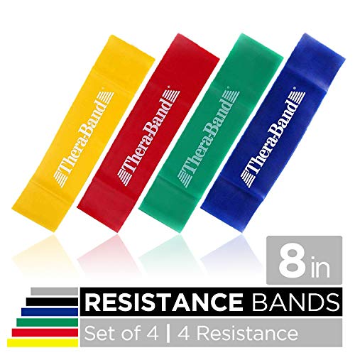 TheraBand Resistance Band Loop Set, Pack of 4, Resistance Bands for Kids, Small
