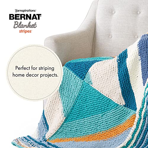 Image of Bernat Blanket Stripes 300g Rip Tide Yarn - 2 Pack of 300g /10.5oz - Polyester - 6 Super Bulky - Knitting /Crochet
