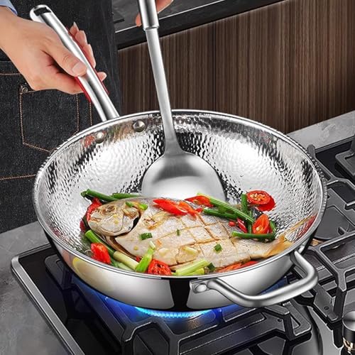 Wok rectangular con superficie martillada y tapa, 14.17 in miniatura 2