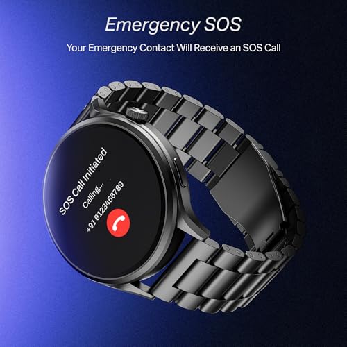 Image of boAt Lunar Discovery Pro, 1.39 inch Display, Premium Metal Build, Round Dial, Emergency SOS, Functional Crown, Multiple Sports Modes, HR,SpO2 & Sleep Tracking, Smart Watch for Men & Women (Steel Black)