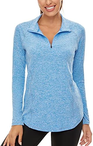 LURANEE 1/4 Zip Pullover Women, Relaxed Fit Outdoor Running Jackets Plus Size Lightweight Quick Dry Sweatshirts Basic Gym Workout Climbing Jogging Exercise Tops with Leggings Blue XL